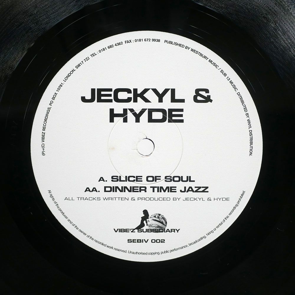 Jellybread First Slice LP レコード　シュリンク付　美品 UK盤 JECKYL & HYDE/SLICE OF SOUL DINNER TIME JAZZ/ZEBIV