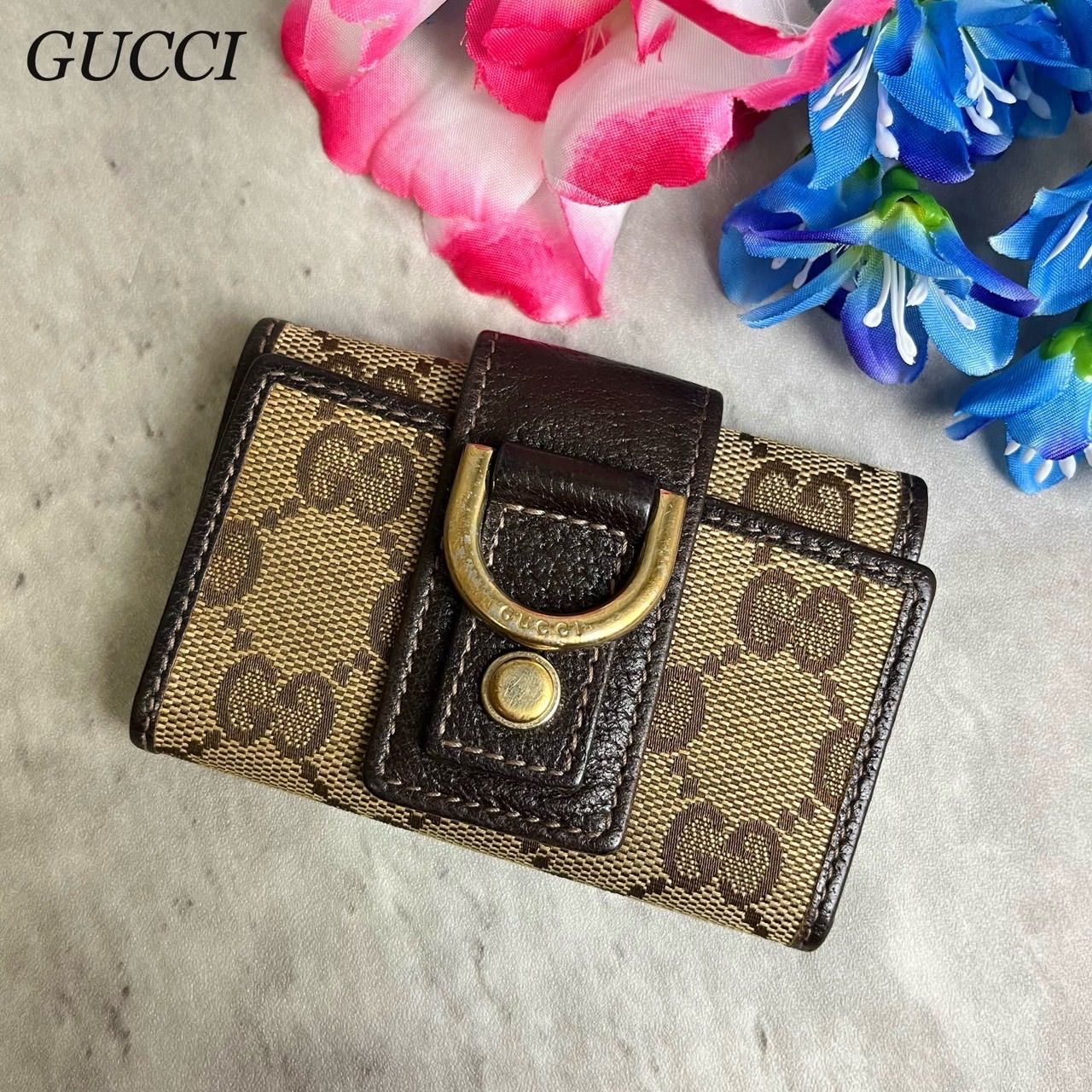 【良品】GUCCI GGキャンバス アビー レザー ゴールド金具 ブラック GUCCI - グッチ GUCCI バッグ レディース ブランド GGキャンバス