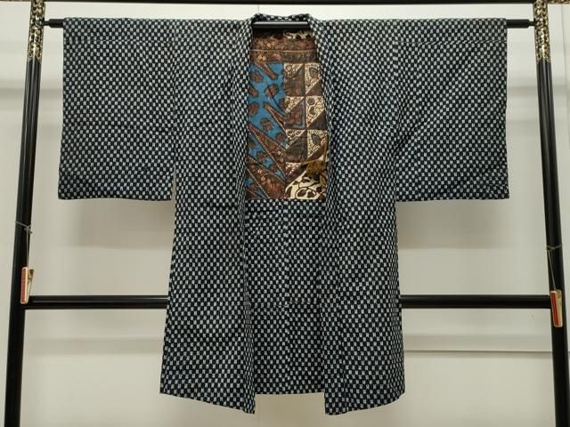 平和屋着物＃男性 久留米絣 綿 長羽織 吉祥文 CAAW4913dy