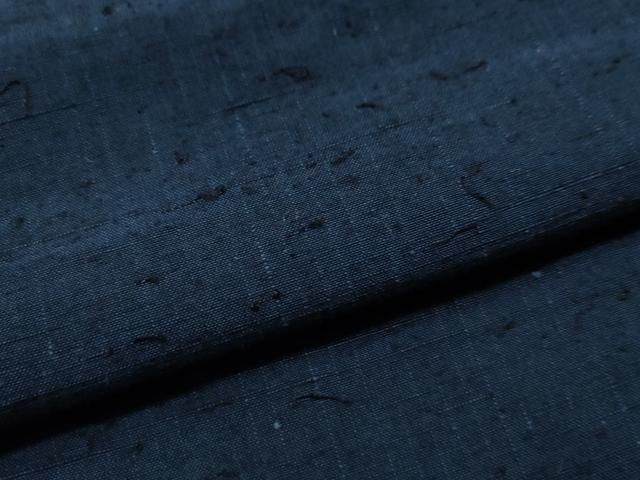 平和屋着物○男性 髭紬 アンサンブル 色無地 留紺色 正絹 逸品