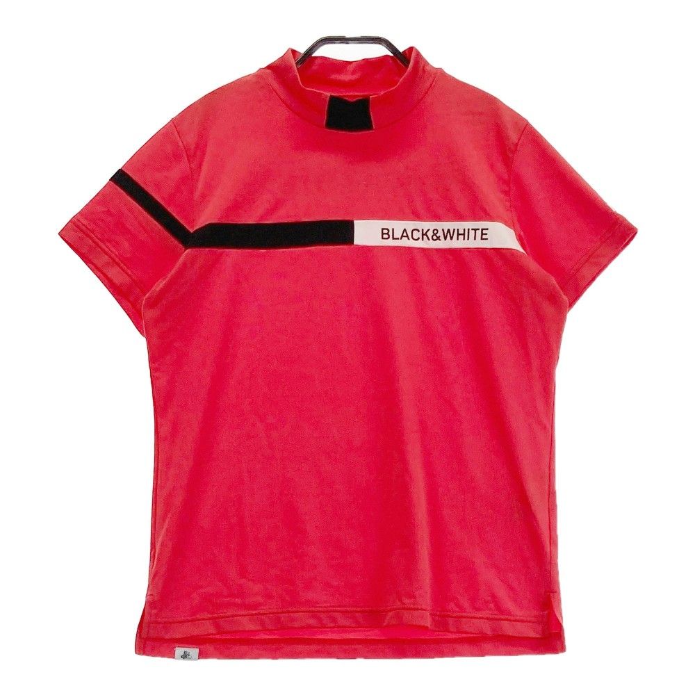 サイズ：L BLACKu0026WHITE ブラックアンドホワイト 2022年モデル ハイネック 半袖Tシャツ  レッド系 [240101333950]# ゴルフウェア レディース ストスト