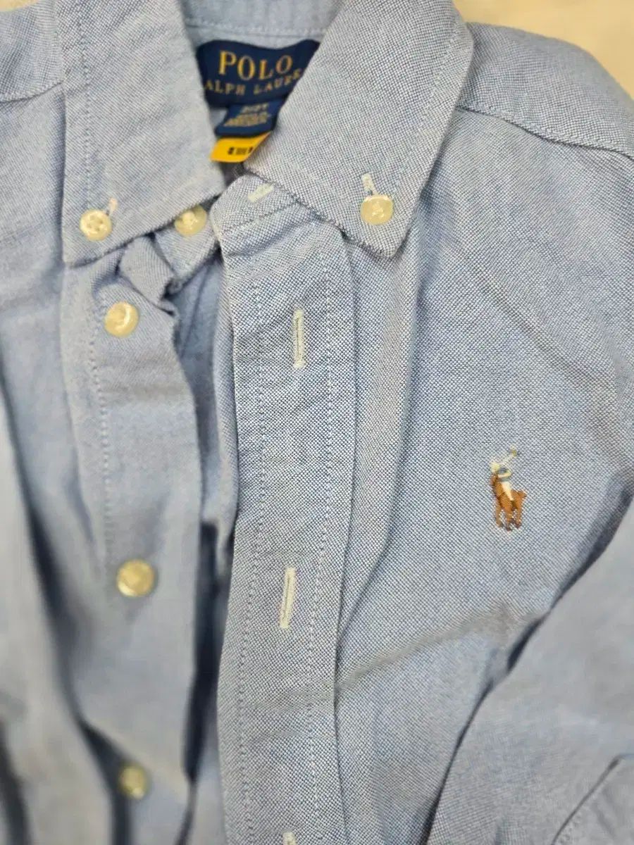 ポロ Ralph Lauren ラルフローレン シャツ ライトブルー 2T 新しい条件