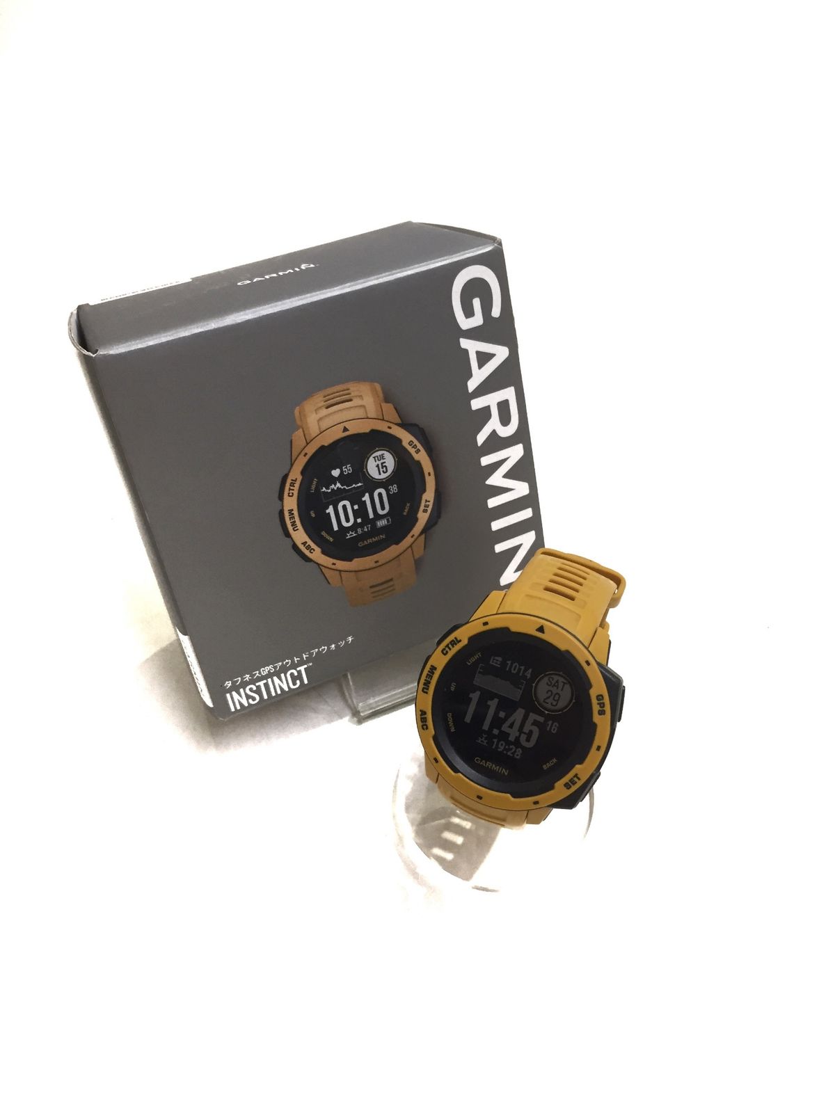 GARMIN ガーミン 010-02064-42 MIL-STD-810G 腕時計 INSTINCT SUNBURST タフネスGPSアウトドアウォッチ  イエロー 箱・ケーブル付き - メルカリ