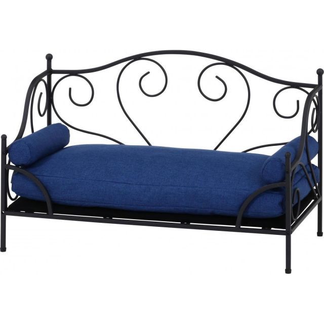 不二貿易 ペットデイベッド SF-532 BK BL ブラック ブルー 感 アンティーク調 ペットベッド ペットソファ ペット家具 インテリア