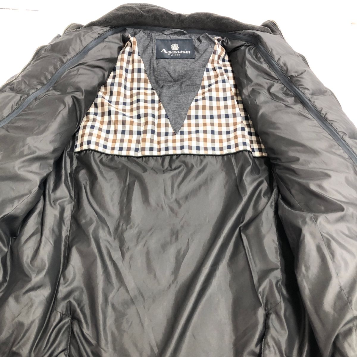 良好 Aquascutum アクアスキュータム キルティング ダウン ジャケット 