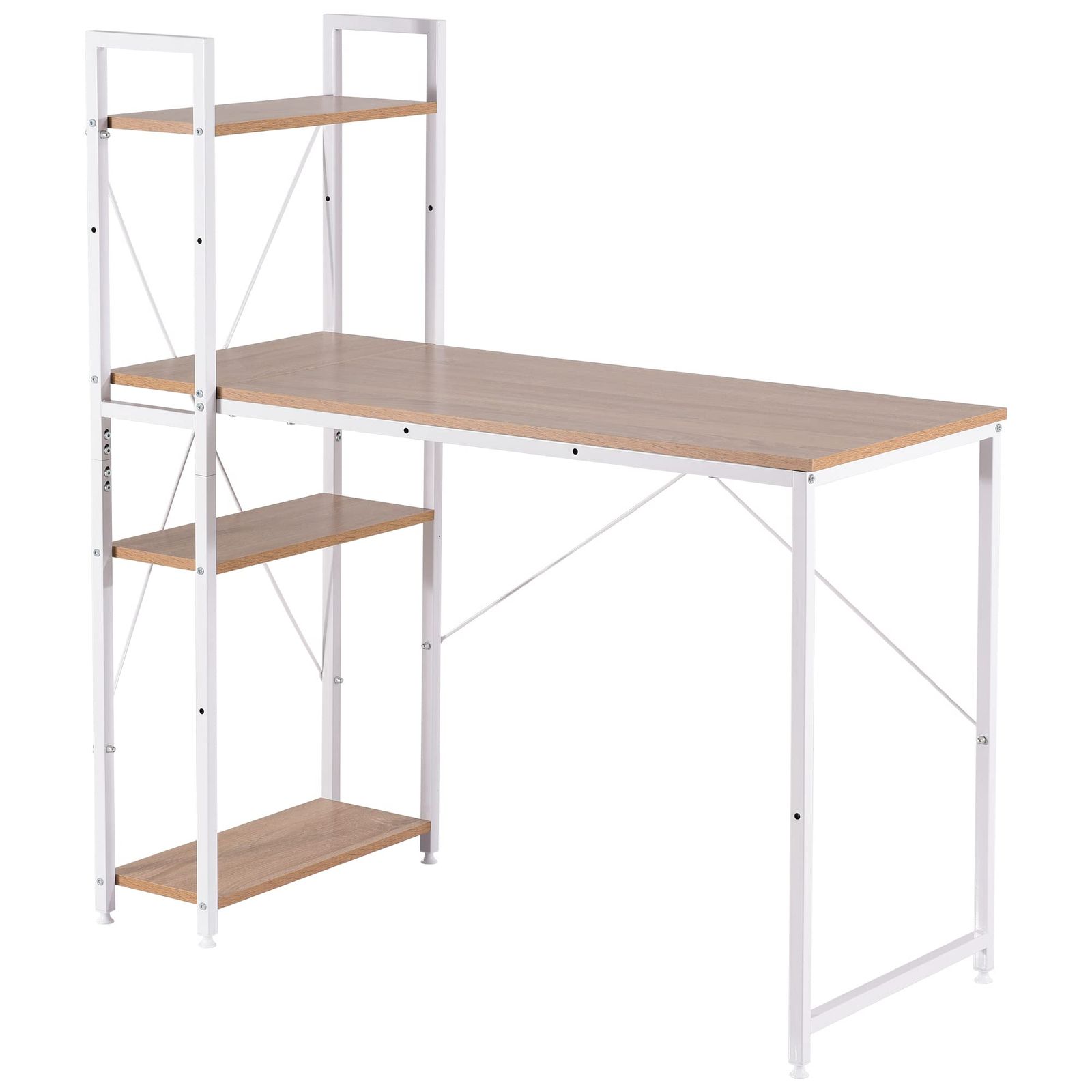 オーエスジェイ OSJ パソコンデスク ロータイプ 一体分離両用 3段シェルフ付 ローデスク パソコンデスク 木製 収納付 座デスク ミシン台 シェルフ付きデスク デスク付きシェルフ 書斎机 書斎デスク 学習机 勉強机 ナチュラル