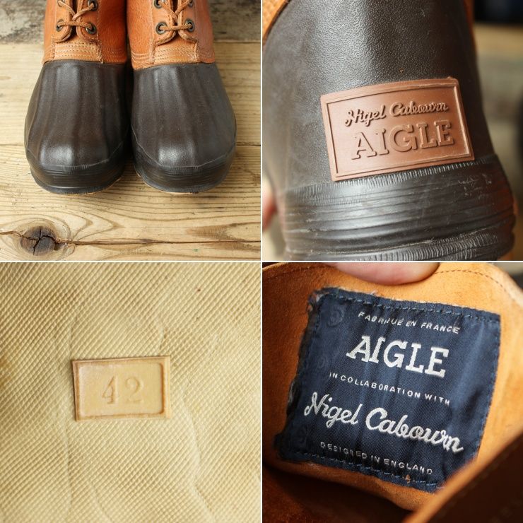 AIGLE×Nigel Cabourn レザーワークブーツ 26cm ss167 - メルカリ