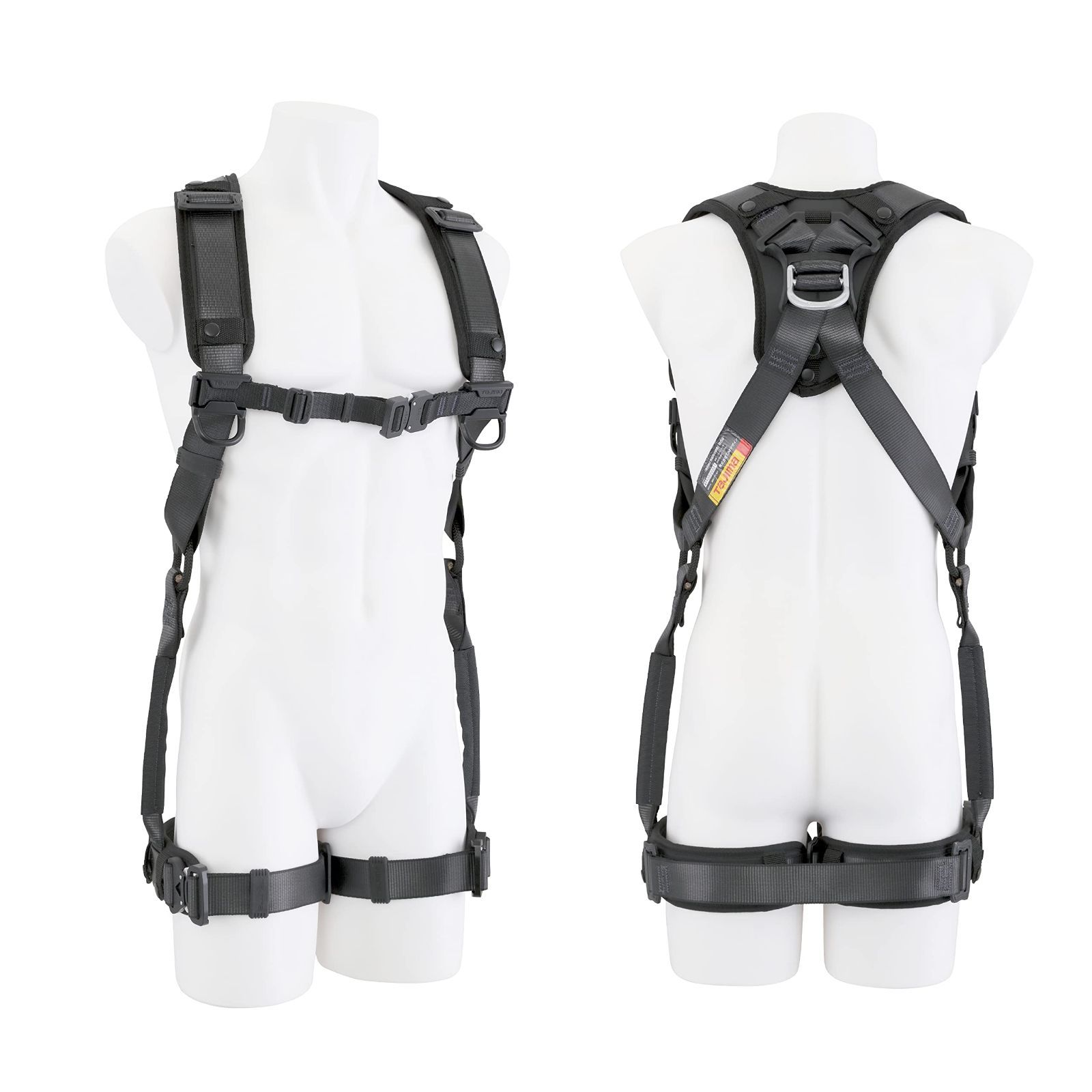 軽量アルミ ブラック フルハーネス本体のみ 生産 モデル 腰道具を付けたまま脱ぎ着しやすい 快適で動きやすいしなやかなベルト ハオル フルハーネス 着脱が容易なワンタッチバックル 新規 全帯 選定に迷わないフリーサイズ タジマ 胴ベルト型からフル