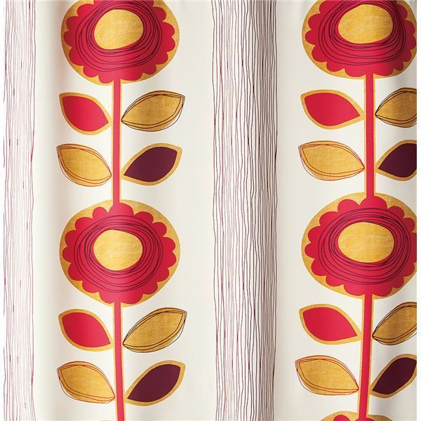 ひまわり柄 遮光カーテン 【幅100cm×丈178cm ピンク 1枚入】 遮光2級