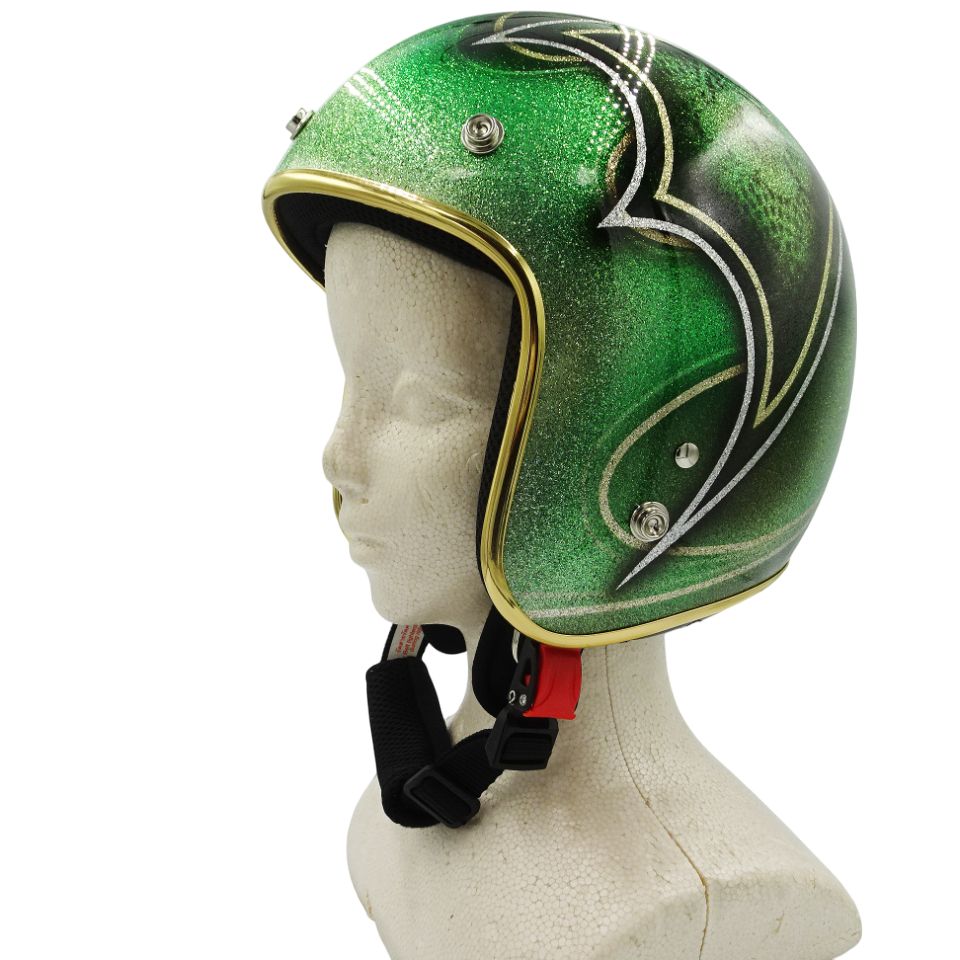 装飾用 煌びやかなカスタムスタイル!! ジェットヘルメット ラメ入り フリーサイズ 57-59cm 装飾用ファッション 公道使用不可