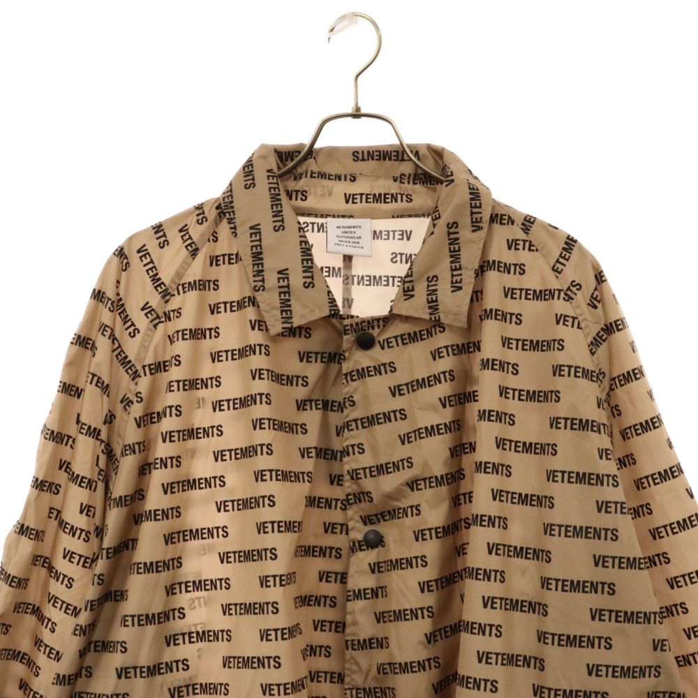 VETEMENTS ヴェトモン 18AW RAINCOAT ロゴ総柄 ナイロン レイン
