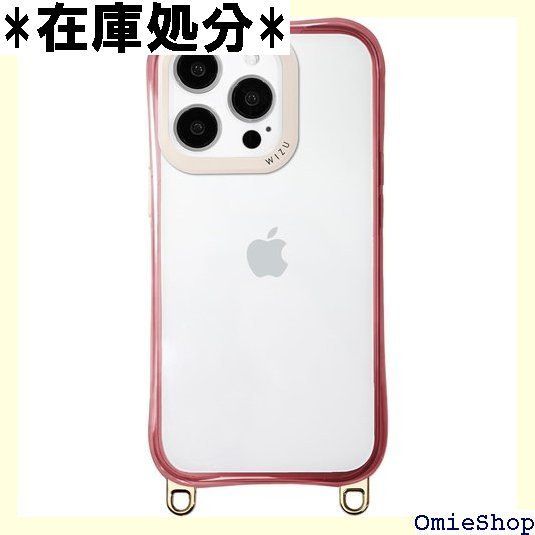 wizu ウィズユー iPhone15Pro ケース クリア iPhoneケース ストラップ ショルダー スマホショルダー スマホストラップ クリアケース アイフォン15プロ スマホケース ピンクゴールド 2152