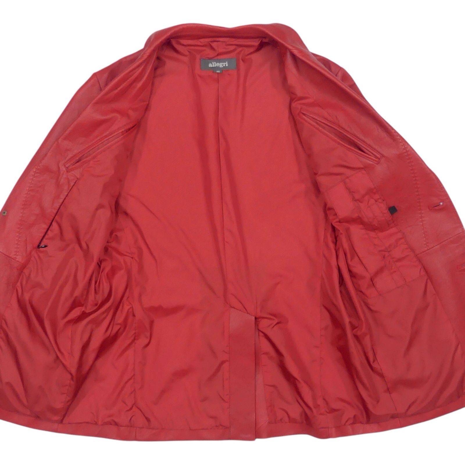 Allegrii アレグリ テーラードジャケット M レザー 赤 本革 メンズ 羊