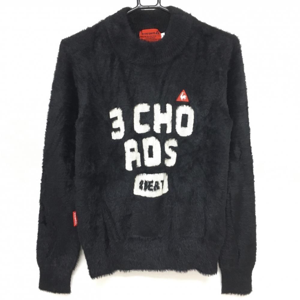 【超美品】ルコック セーター 黒×白 ビックロゴ  レディース M ゴルフウェア le coq sportif