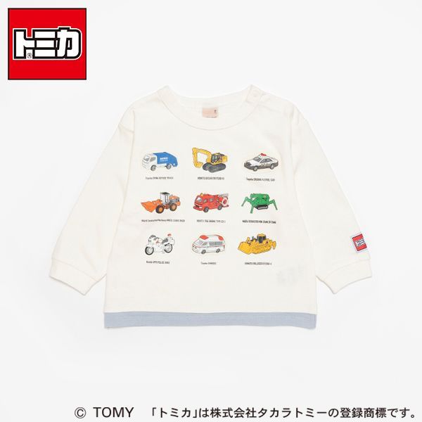 新品 プティマイン petit main 2024年秋冬【TOMICA】トミカ集合 長袖Tシャツ【トミカ】100cm110cm120cm 3色展開 単品販売 BOYS 男の子 クルマ 乗り物