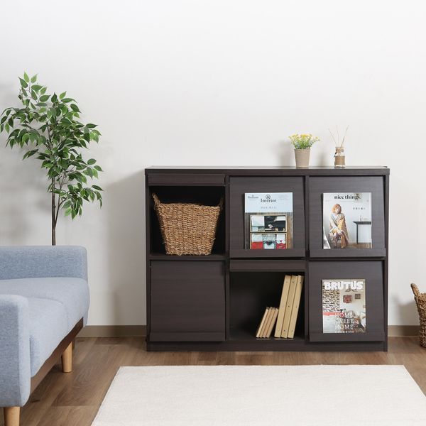 ディスプレイラック 約120cm幅 DBR ダークブラウン 組立品 代引不可 MARWIL-DEMENAGEMENTS_CH