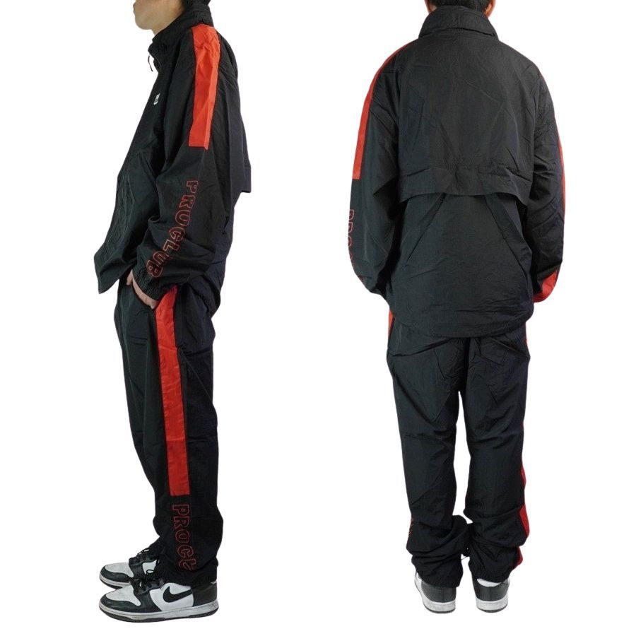 プロクラブ PRO CLUB メンズ セットアップ WINDBREAKER SET UP ウインドブレイカー セットアップ  BLACK/RED(ブラック/レッド) メンズ 男性用 上下セット ウィンブレ 黒 赤 - メルカリ