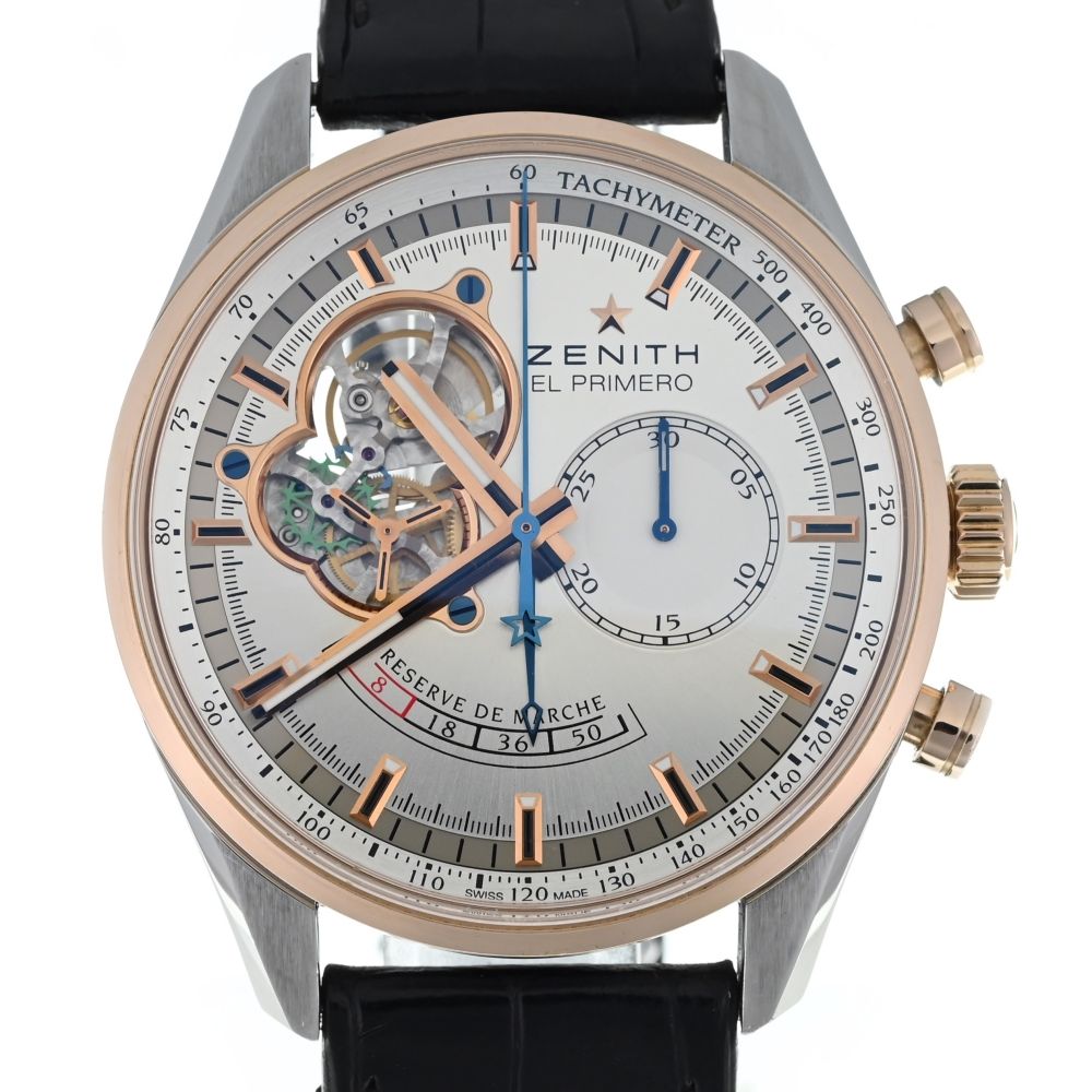ゼニス ZENITH 51.2080.4021/01.C494 エルプリメロ クロノマスターオープン パワーリザーブ 自動巻き メンズ良品箱付き Q#134995