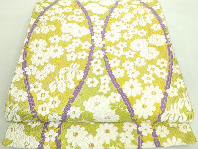 平和屋着物□極上 西陣 河合美術織物謹製 六通柄袋帯 唐織 立涌