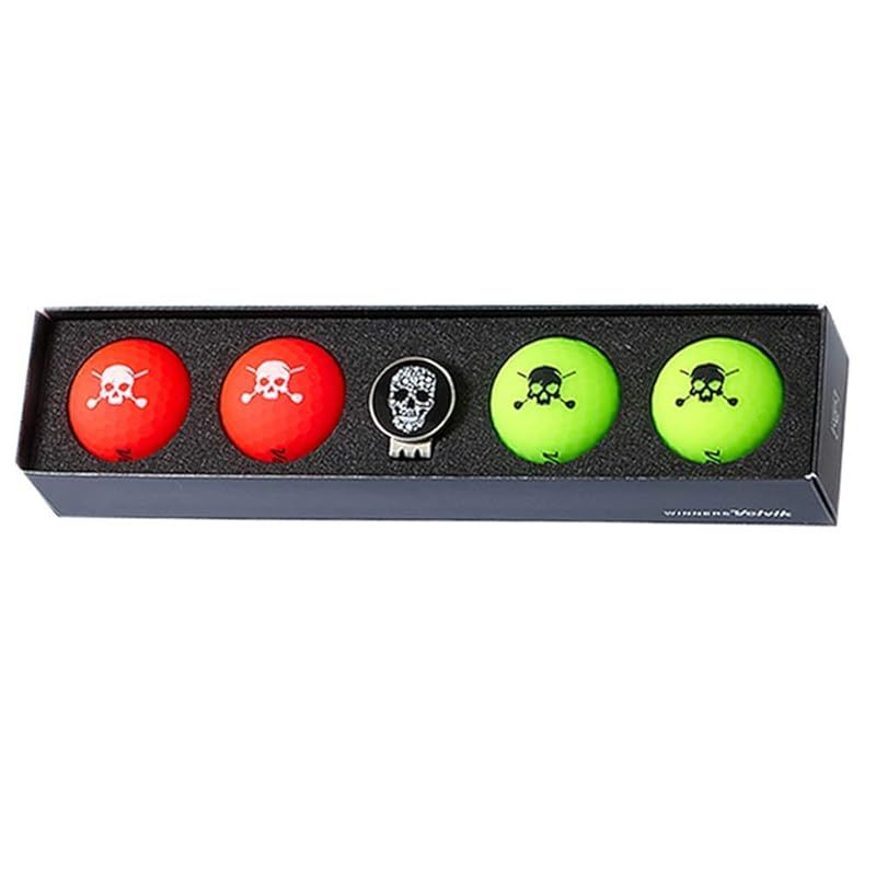 VOLVIK ボルビック VIVID マット ボール Skull Edition|4球入 USA直輸入品