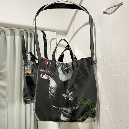 COMME des GRACONS SHIRT コムデギャルソンシャツ 18AW PVC Messenger Tote メッセンジャー トートバッグ ブラック系 W26610【中目黒R10】