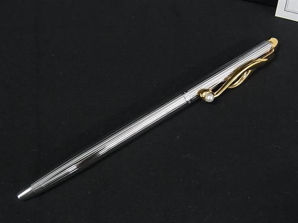 MIKIMOTO ミキモト　パール付きボールペン　薔薇 MIKIMOTO ミキモト 本真珠 パール約2mm 薔薇柄 ツイスト式 ボールペン