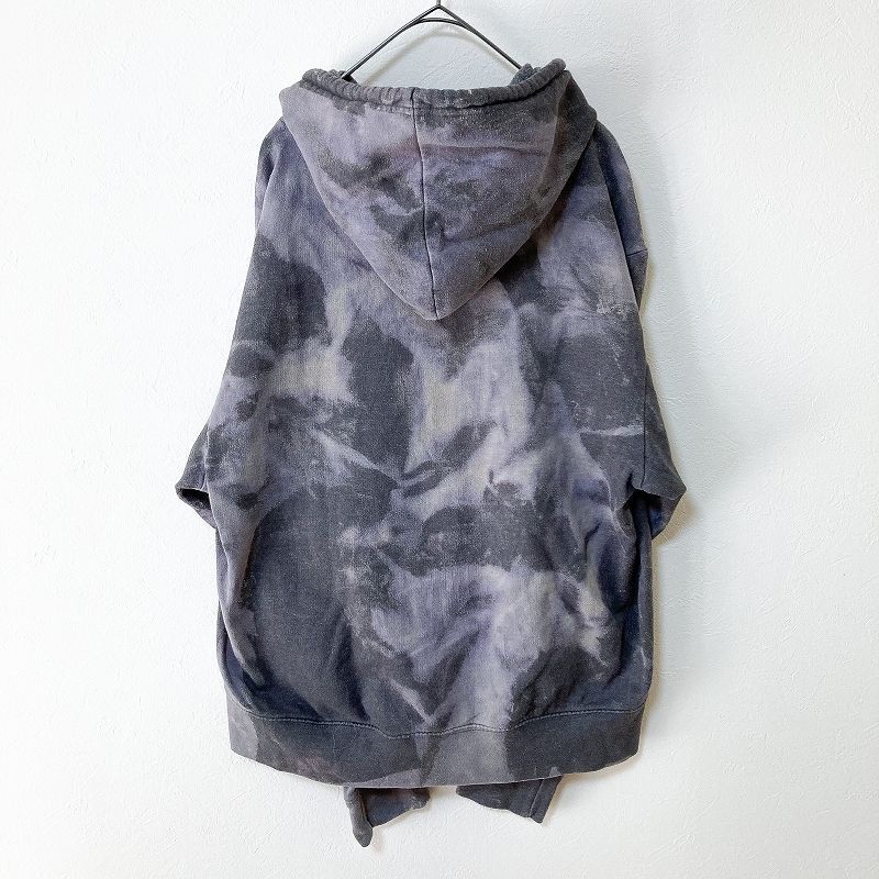 エスニック　パーカー　タイダム族　古生地リメイク衣類　注文品　タイ製 メンズ服タイダイ柄ブリーチ加工パーカーM 古着屋 リメイク 春秋冬物