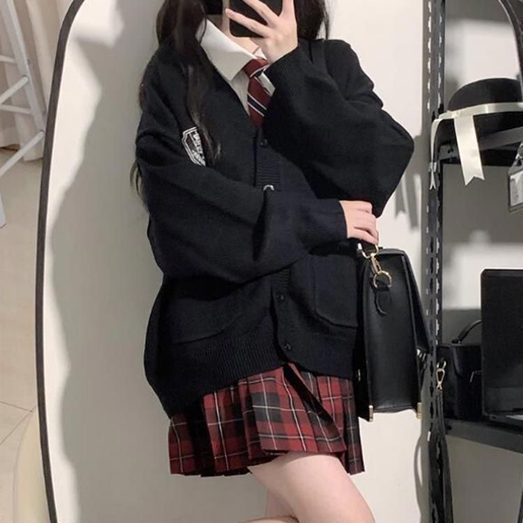 ゆったり 無地 通学 カーディガン 前開き ニット 秋 制服 学生服 スクールカーディガン Vネック 大きいサイズ スクールニット ニットカーデ 高校生 中学生 春 冬 ベージュ 女子 dzdx 9535