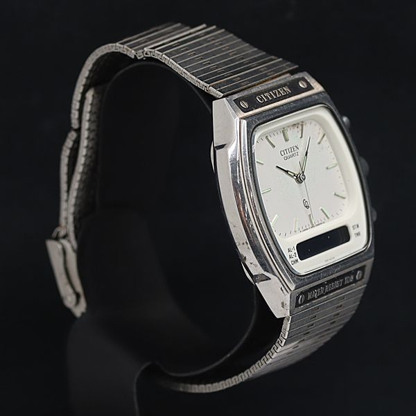 【デジアナ】CITIZEN 8950-083563 ★動作品★ シチズン QZ 8950-083563 デジアナ シルバー文字盤 メンズ腕時計