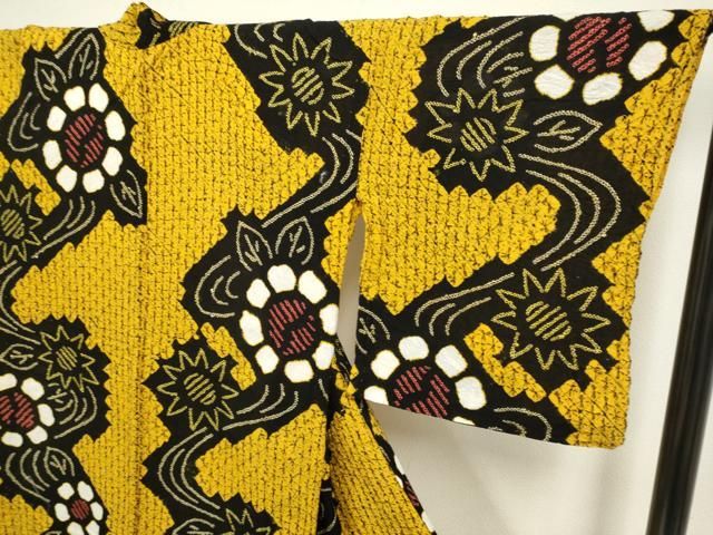 平和屋着物∴夏物 浴衣 有松鳴海絞り 向日葵 ひまわり 綿 逸品 CAAW0977ng