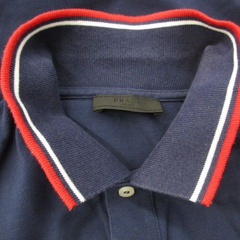 プラダ PRADA SPORTS スポーツ ポロシャツ 半袖 ロゴ ライン 綿