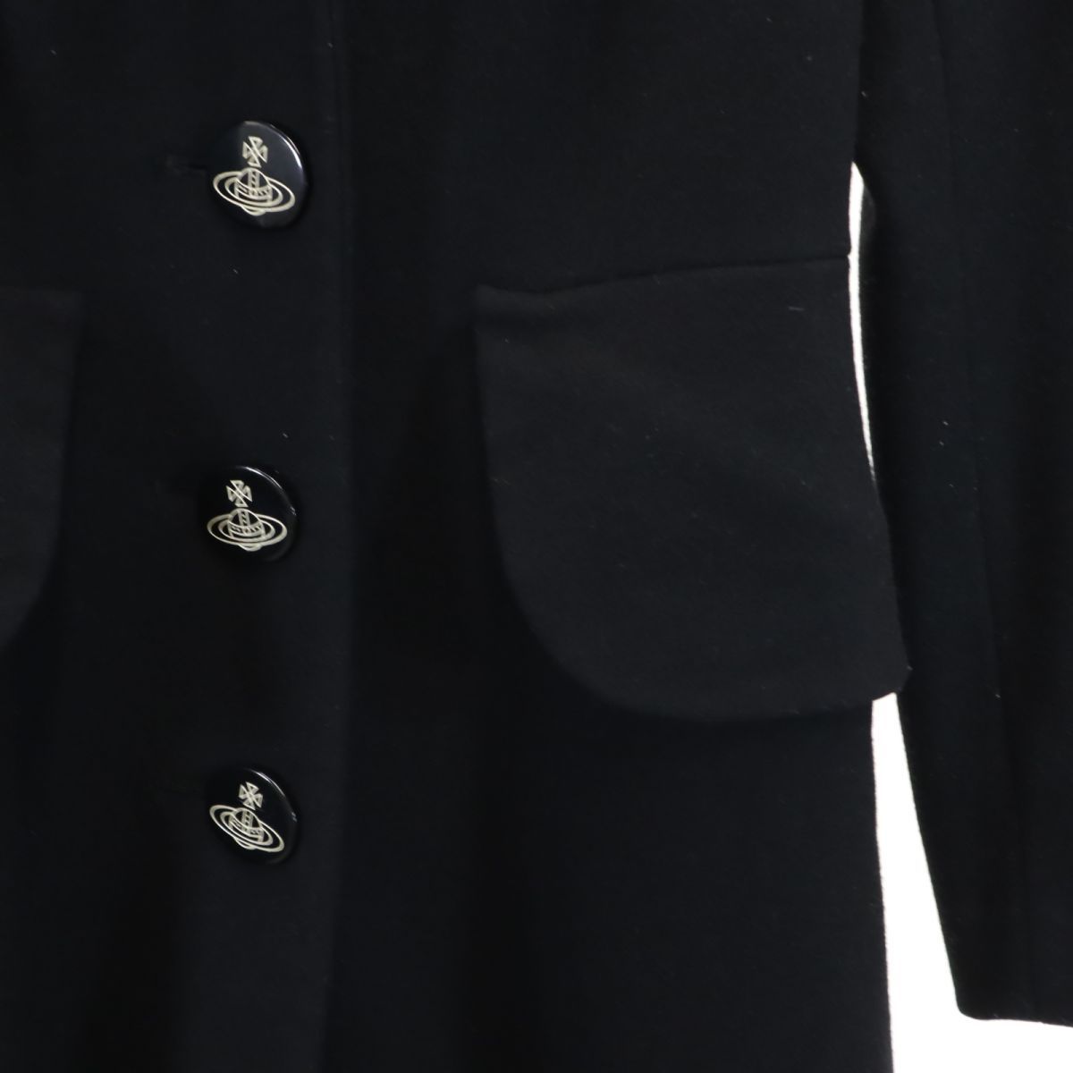 ヴィヴィアンウエストウッド RED LABEL 黒ウールコート Vivienne Westwood RED LABEL/ラブ襟コート/3/黒