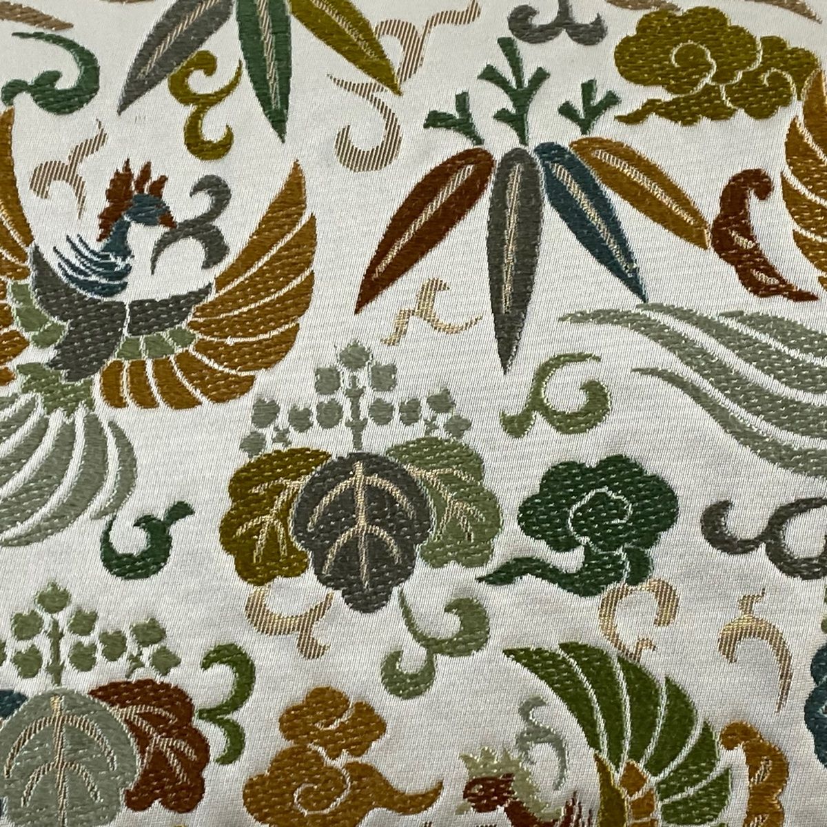 袋帯 美品 逸品 川島織物 落款 鳳凰 桐 箔 クリーム 六通 正絹