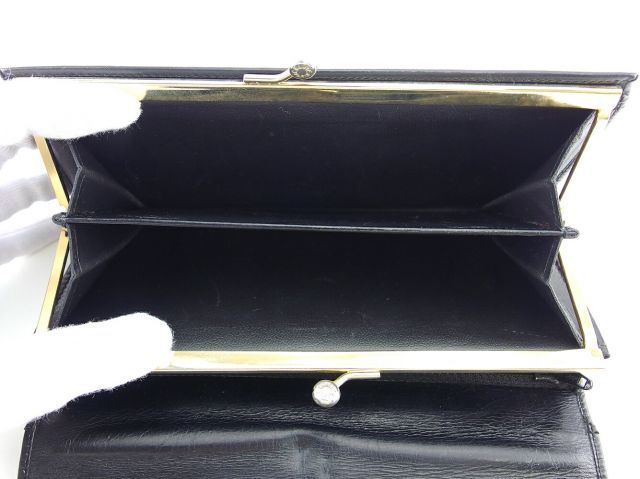 美品✨ セリーヌ がま口 レザー ハンドバッグ トリオンフ ゴールド ブラック CELINE セリーヌ トリオンフ レザー がま口 ポシェット ミニ