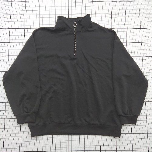 ◇ Θ リル シンプル系 長袖 ビッグシルエットリングハーフジップポンチ 