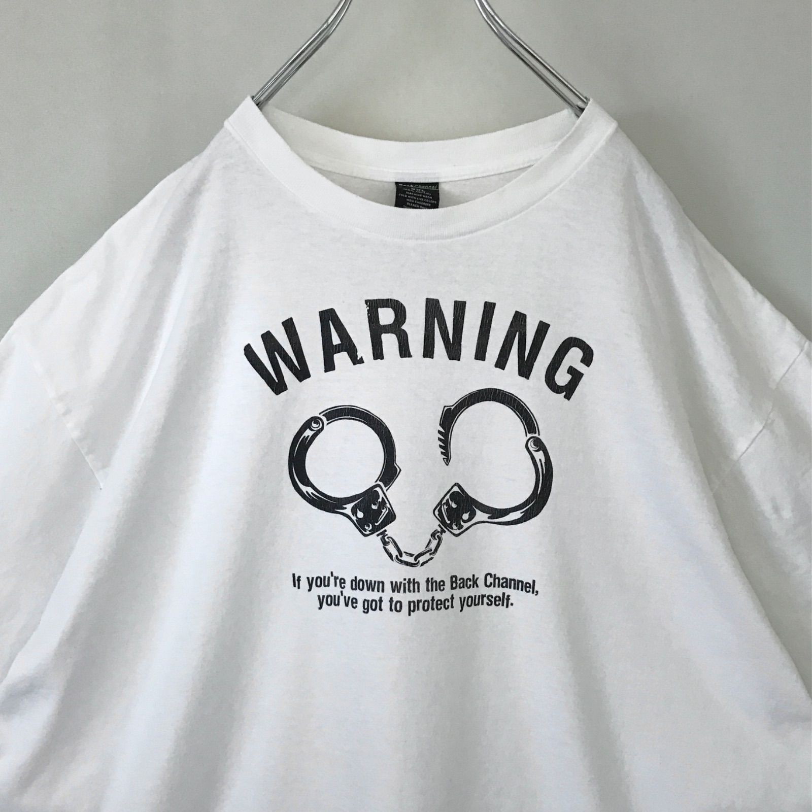 Back Channel☆BKCNL☆WARNING 手錠☆ヘビーコットンTシャツ