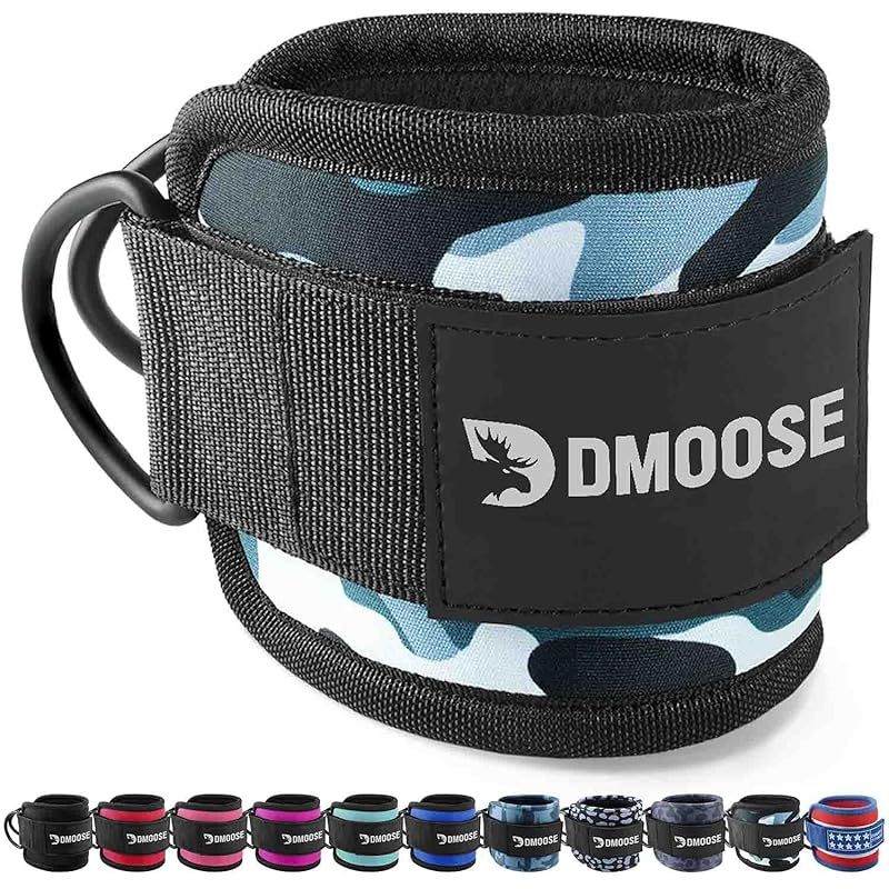 DMoose キックバック用のケーブルマシン用のアンクルストラップ、臀部トレーニング、レッグエクステンション、カール、股関節のアウトグダクタ(男性と女性用)、調節可能なネオプレンサポ