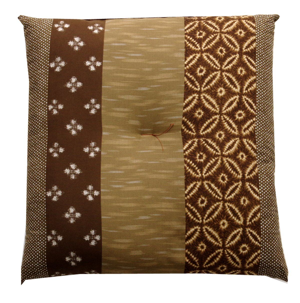 新着商品 製品サイズ 約52×56cm 側サイズ 約55×59cm 2枚組 ブラウン ポリ綿座布団 モダン 和柄 ♯3104310 国産 綿 座布団 イケヒコ