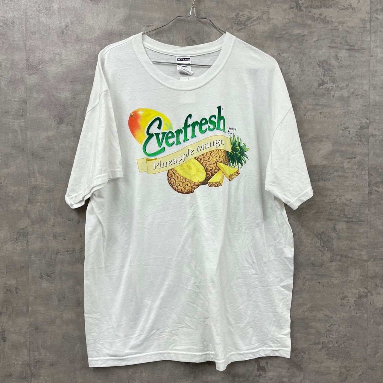 JERZEES ジャージーズ ホワイト Tシャツ 半袖 XL メンズ コットン クルーネック Everfresh フルーツ 果物 パイナップル  マンゴー USA 海外輸入 古着 TK10382 - メルカリ