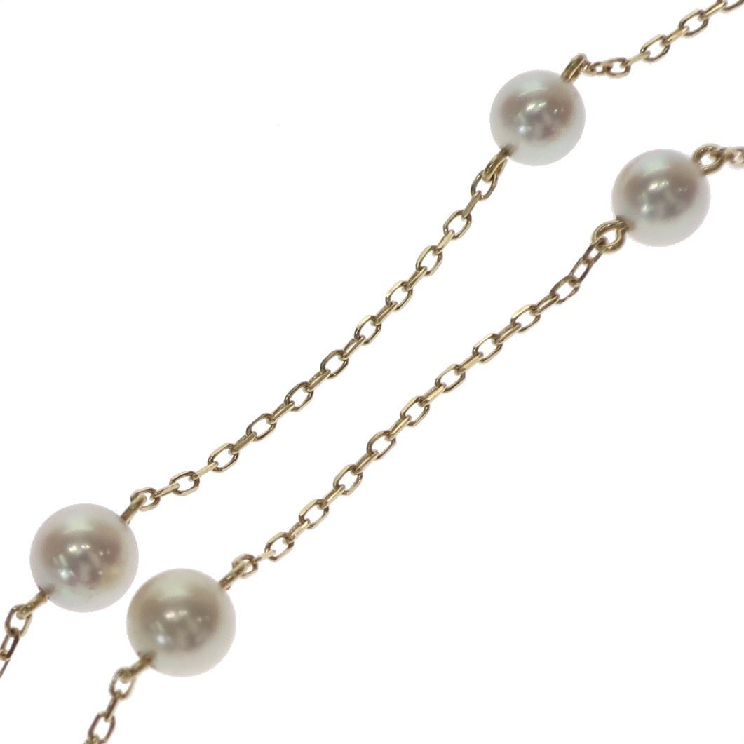 未使用品】MIKIMOTO ミキモト パールネックレス ペンダント K18 YG 750 ...