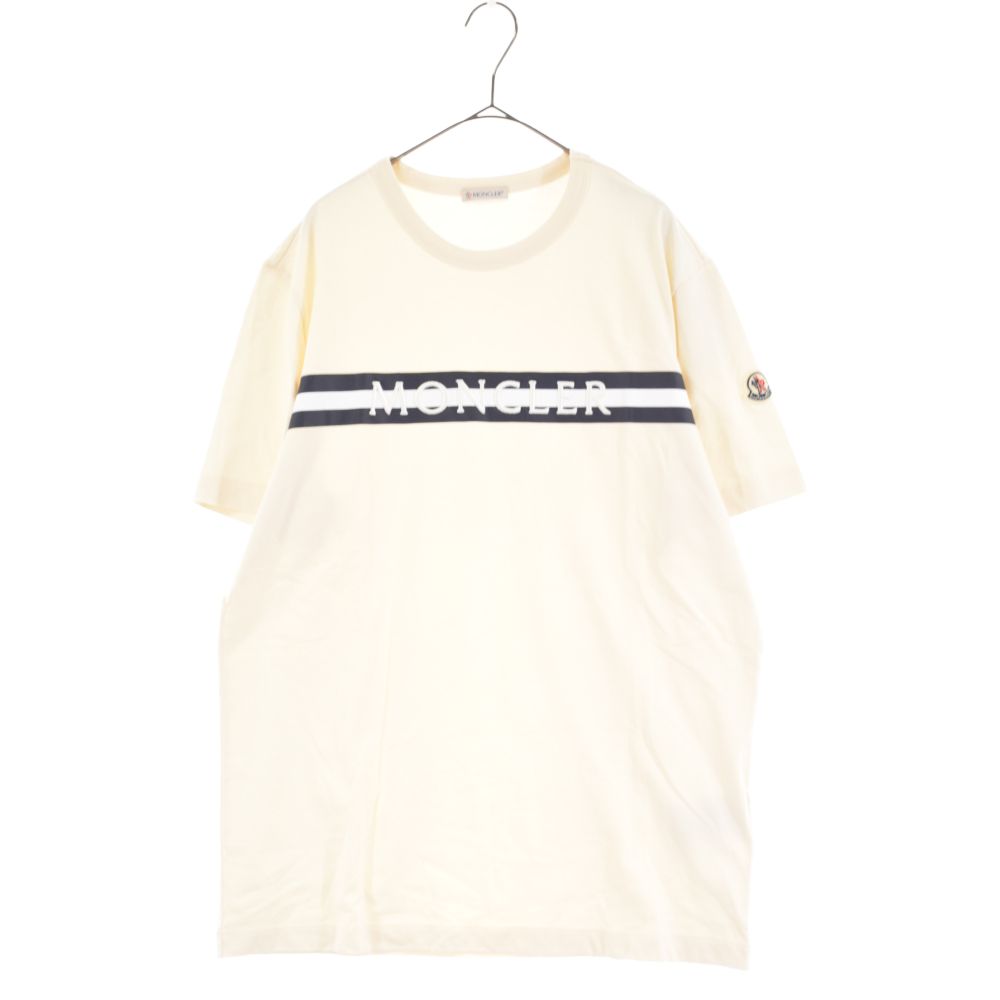MONCLER モンクレール 21SS MAGLIA T-SHIRT マグリア ロゴ刺繍半袖Tシャツ カットソー アイボリー G20918C00001 8390T