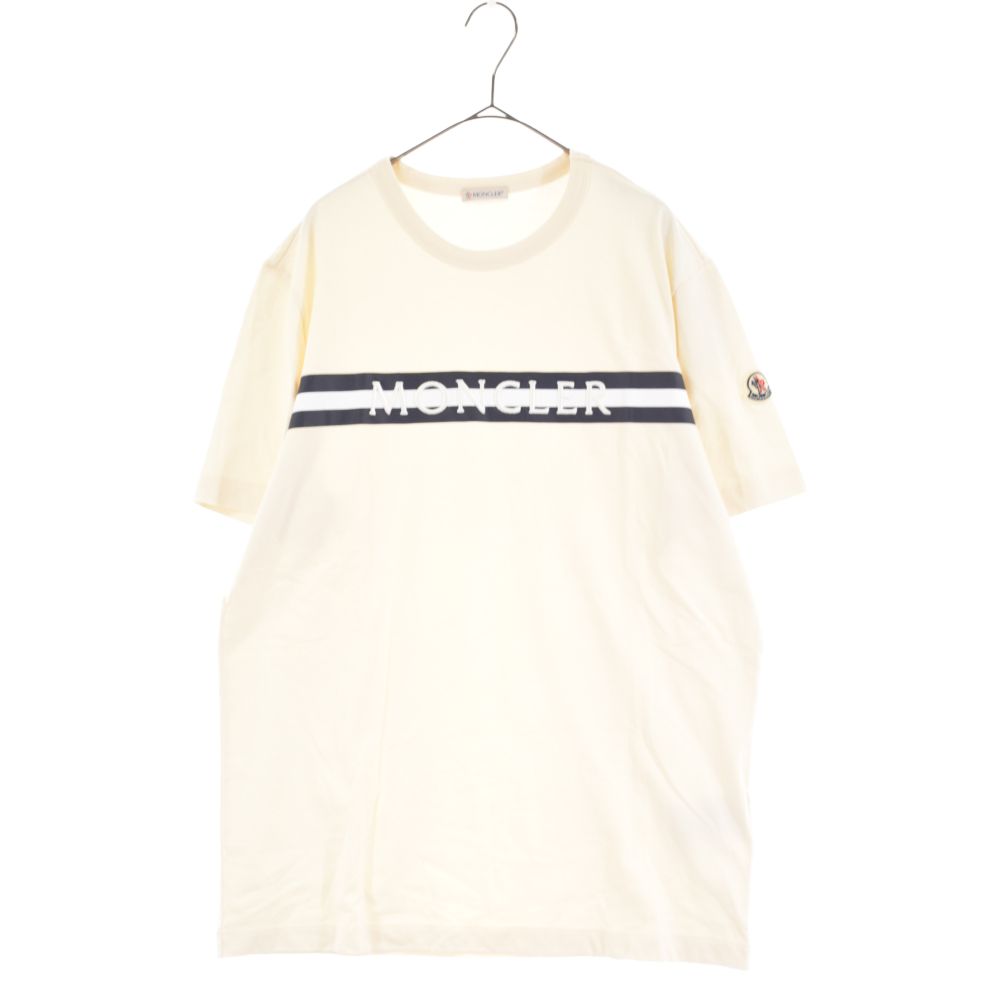 極美品★正規品 21SS モンクレール MAGLIA T-SHIRT ロゴ入 ロゴワッペン付 クルーネック 半袖 Tシャツ グレー 12anni 152cm キッズ/大人OK