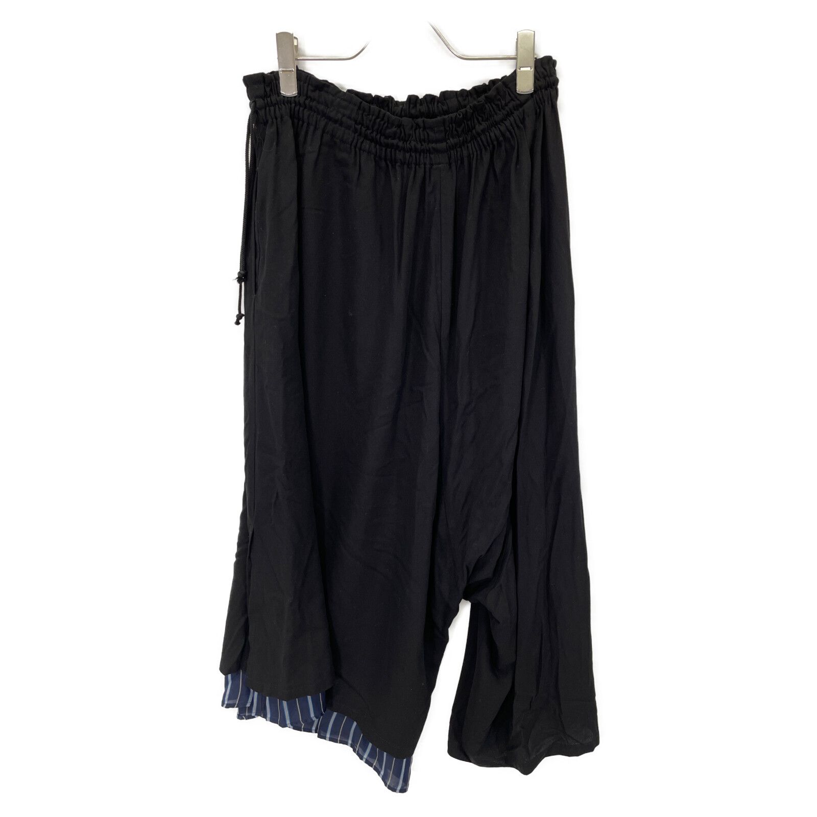 ハグオーワー CLOTH&CROSS】裾フリンジカーブデニム バルーンデニム