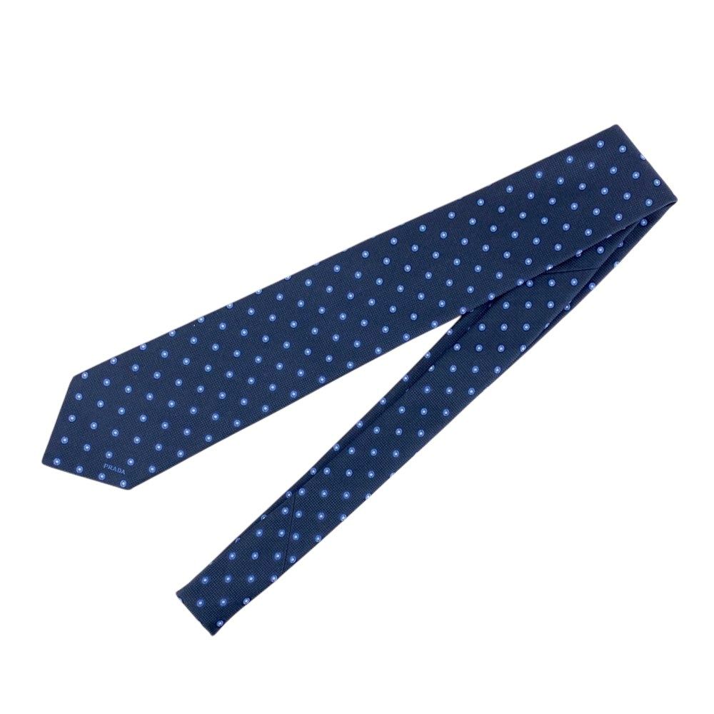 安定感のある プラダ ネクタイ メンズ ビジネス ファッション ドット シルク ネイビー 箱 433269 5