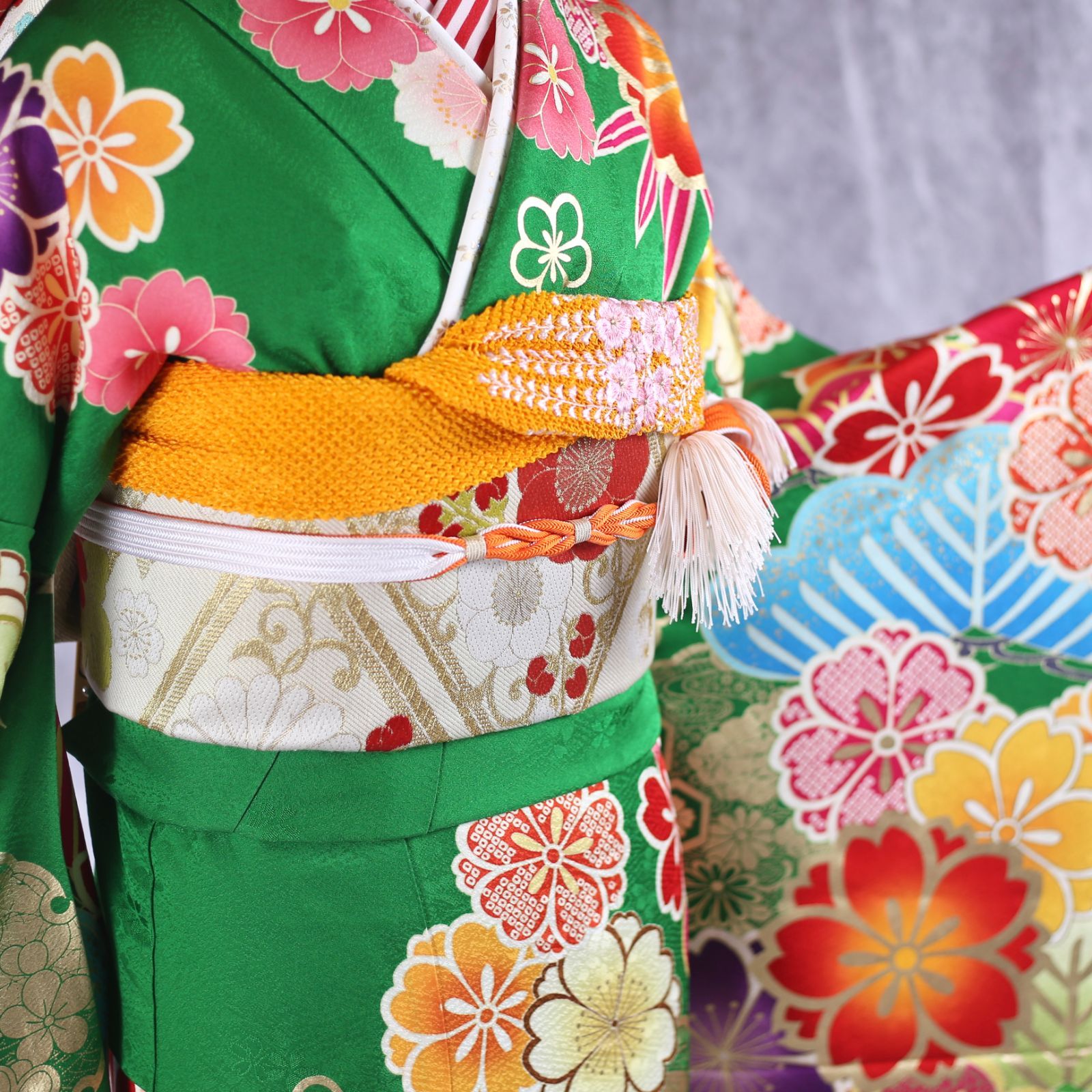 振袖　6点セット 振袖 6点 フルセット 赤地 古典柄 梅 正絹 成人式 結婚式 前撮り 身丈