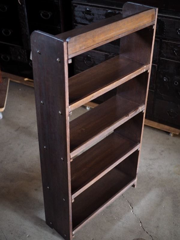 昭和レトロな小ぶりな本棚 マイナスネジ絞め