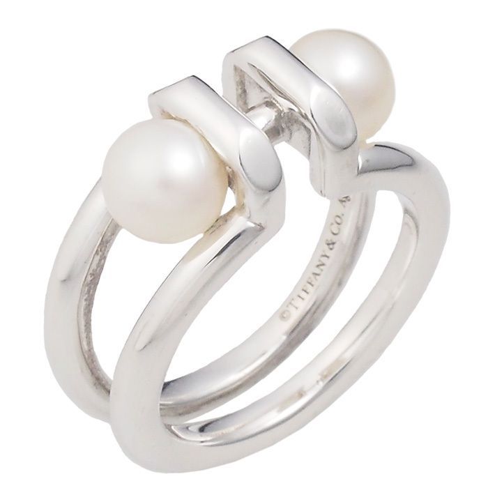 ティファニー TIFFANY&Co. ハードウェア ダブルパール リング 9