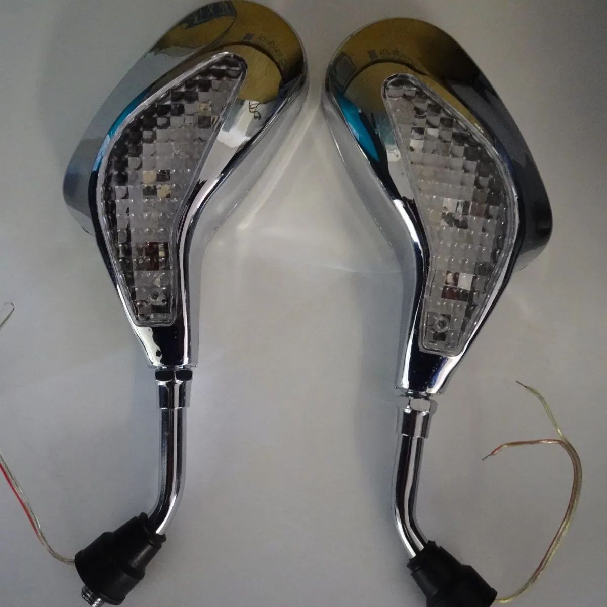 訳あり品 バイク用LED付ミニミラ-左右セットブル- 10mm正ネジ 訳あり品 バイク用LED付ミニミラ-左右セットブル- 10mm正ネジ