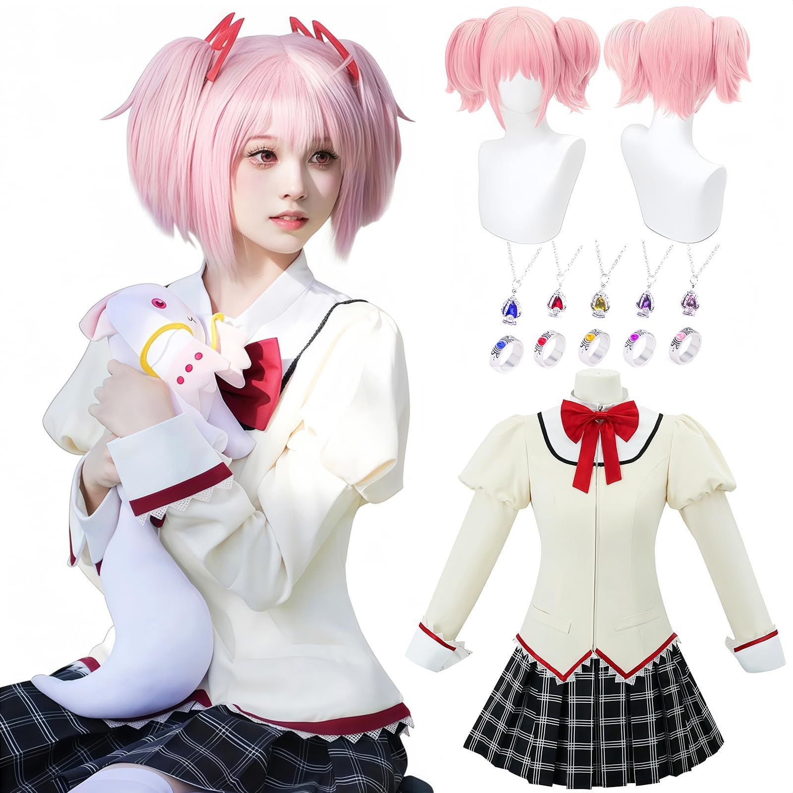 セール NOKIJP まどマギ コスプレ 鹿目まどか 暁美ほむら 美樹さやか 巴マミ 佐倉杏子 魔法少女まどか コスプレ衣装 大人用 文化祭 イベント 仮装 魔法少女 まどかマギカ コスプレ 制服 cosplay