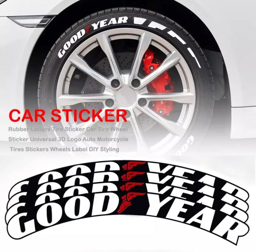 グッドイヤー タイヤステッカー 1台分 4枚 GOODYEAR タイヤレター 